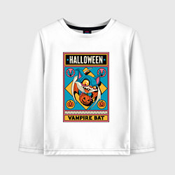 Лонгслив хлопковый детский Halloween vampire bat, цвет: белый