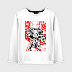 Лонгслив хлопковый детский Клинок рассекающий демонов Незуко портрет, цвет: белый