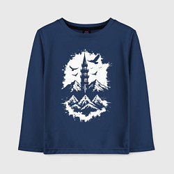 Детский лонгслив Башня с орлами в горах