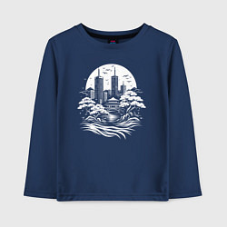 Детский лонгслив Лунный японский город