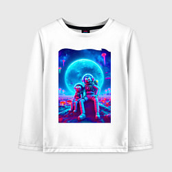 Детский лонгслив Морти и Рик на неоновой планете