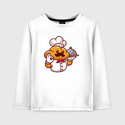 Лонгслив хлопковый детский Повар батон, цвет: белый