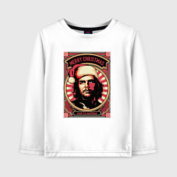 Лонгслив хлопковый детский Новогодний Че Гевара, цвет: белый