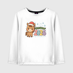 Детский лонгслив Новогодняя лошадка 2026