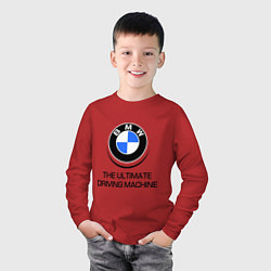 Лонгслив хлопковый детский BMW Driving Machine, цвет: красный — фото 2