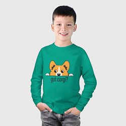 Лонгслив хлопковый детский Got Corgi, цвет: зеленый — фото 2