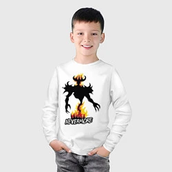 Лонгслив хлопковый детский Nevermore Fire, цвет: белый — фото 2