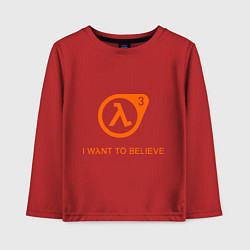 Лонгслив хлопковый детский HL3: I want to believe, цвет: красный