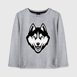 Лонгслив хлопковый детский Довольная хаски, цвет: меланж