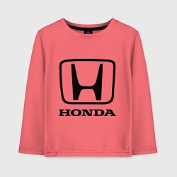 Лонгслив хлопковый детский Honda logo, цвет: коралловый