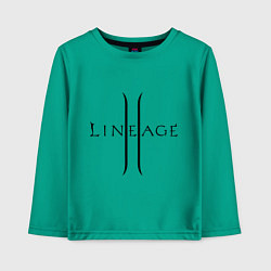 Лонгслив хлопковый детский Lineage logo, цвет: зеленый