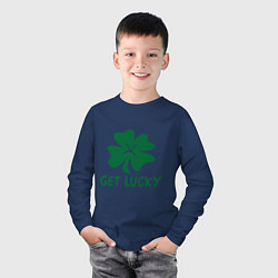 Лонгслив хлопковый детский Get lucky, цвет: тёмно-синий — фото 2