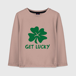 Лонгслив хлопковый детский Get lucky, цвет: пыльно-розовый