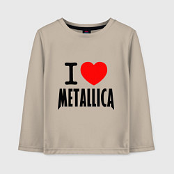 Лонгслив хлопковый детский I love Metallica, цвет: миндальный