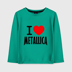 Лонгслив хлопковый детский I love Metallica, цвет: зеленый