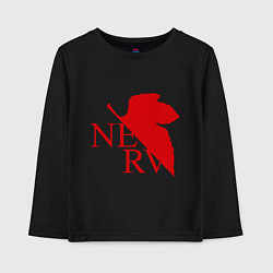 Лонгслив хлопковый детский Евангелион NERV, цвет: черный