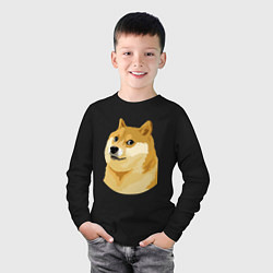 Лонгслив хлопковый детский Doge, цвет: черный — фото 2