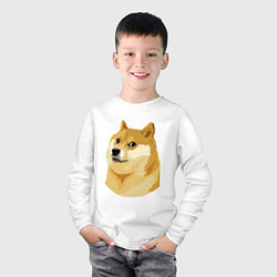 Лонгслив хлопковый детский Doge, цвет: белый — фото 2
