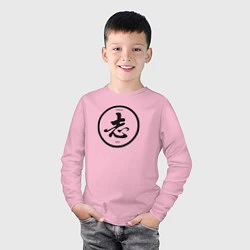 Лонгслив хлопковый детский Китайский иероглиф, цвет: светло-розовый — фото 2