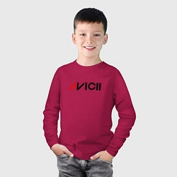 Лонгслив хлопковый детский Avicii, цвет: маджента — фото 2