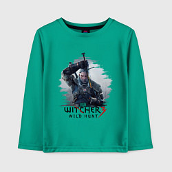 Лонгслив хлопковый детский The Witcher 3, цвет: зеленый