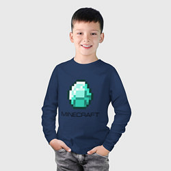 Лонгслив хлопковый детский Minecraft Diamond, цвет: тёмно-синий — фото 2