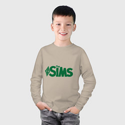Лонгслив хлопковый детский Sims, цвет: миндальный — фото 2