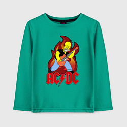 Лонгслив хлопковый детский AC/DC Homer, цвет: зеленый