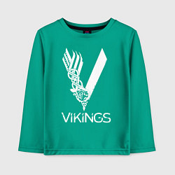 Лонгслив хлопковый детский Vikings, цвет: зеленый