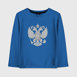 Лонгслив хлопковый детский Герб России, цвет: синий
