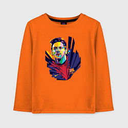 Лонгслив хлопковый детский Messi Art, цвет: оранжевый