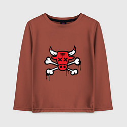 Лонгслив хлопковый детский Chicago Bulls (череп), цвет: кирпичный