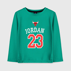 Лонгслив хлопковый детский Jordan 23, цвет: зеленый