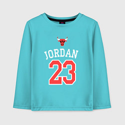 Лонгслив хлопковый детский Jordan 23, цвет: бирюзовый