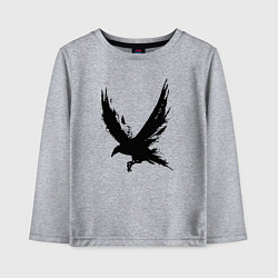 Лонгслив хлопковый детский Черный ворон, цвет: меланж