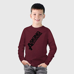 Лонгслив хлопковый детский Asking Alexandria Logo, цвет: меланж-бордовый — фото 2