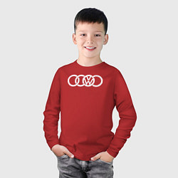 Лонгслив хлопковый детский AUDI VW, цвет: красный — фото 2