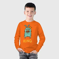 Лонгслив хлопковый детский Rabbit King, цвет: оранжевый — фото 2