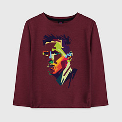 Лонгслив хлопковый детский Lionel Messi: fun-art, цвет: меланж-бордовый