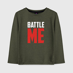 Лонгслив хлопковый детский Battle Me, цвет: меланж-хаки