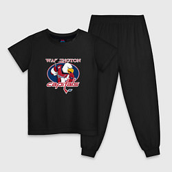 Пижама хлопковая детская Washington Capitals Hockey, цвет: черный