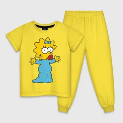 Пижама хлопковая детская Maggie Simpson, цвет: желтый