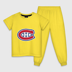 Пижама хлопковая детская Montreal Canadiens цвета желтый — фото 1