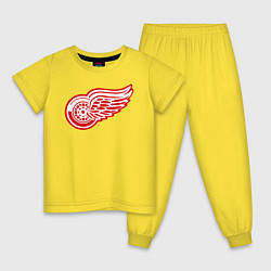 Пижама хлопковая детская Detroit Red Wings, цвет: желтый