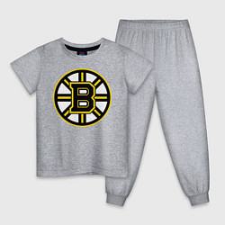 Пижама хлопковая детская Boston Bruins, цвет: меланж