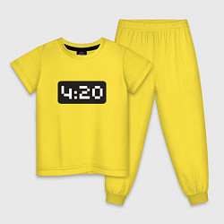 Пижама хлопковая детская 4:20, цвет: желтый