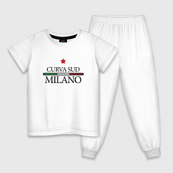 Пижама хлопковая детская Curva Sud: Milano FC, цвет: белый