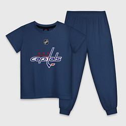 Пижама хлопковая детская Washington Capitals: Ovechkin 8, цвет: тёмно-синий