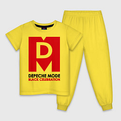 Пижама хлопковая детская Depeche Mode: Black Celebration, цвет: желтый