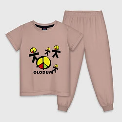 Пижама хлопковая детская Olodum, цвет: пыльно-розовый